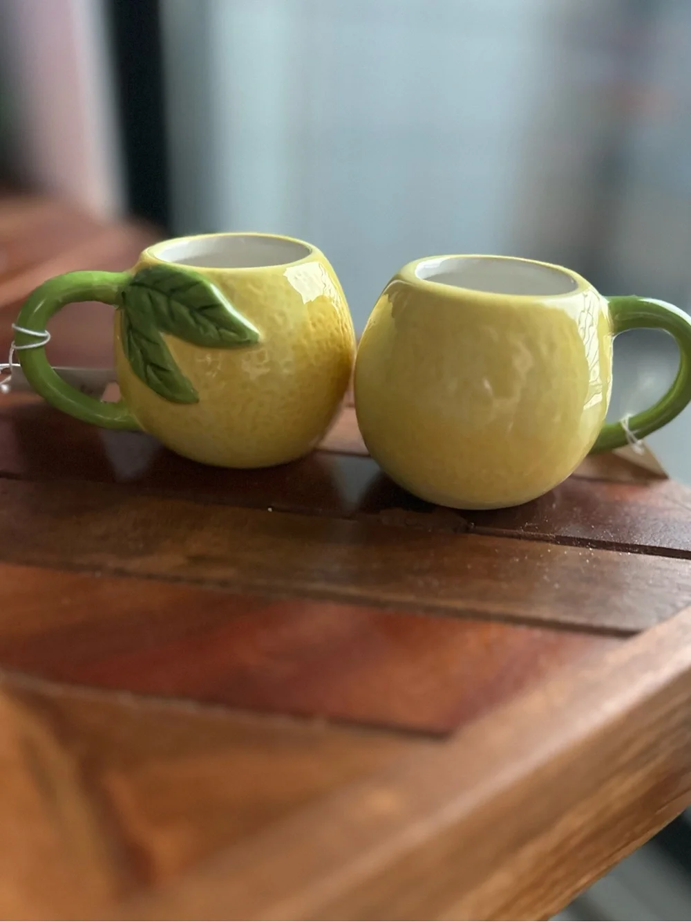 Set of 2 Lemon Espresso Cups Mugs Italian Sicilian Mediterranean NWT 🍋